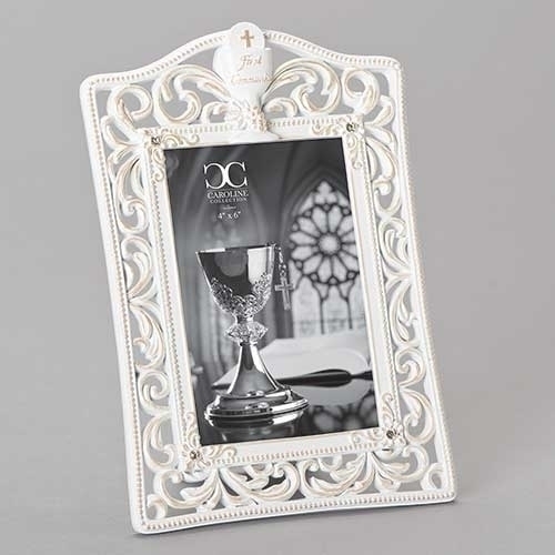 First Communion 9.25" Frame White 4X6