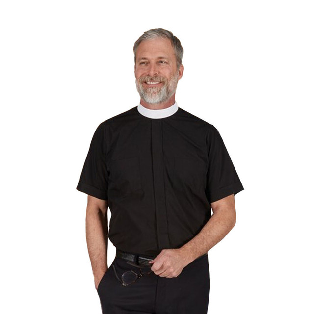 Clerical Shirt Neckband Collar Black Size 15-SS