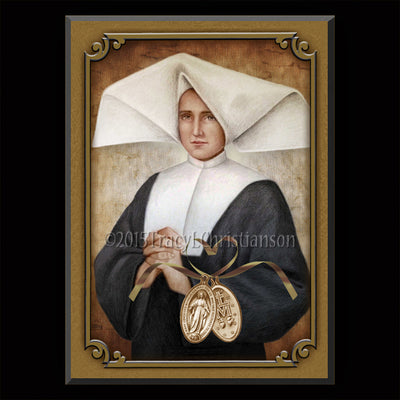 Gift Set Plaque and Holy Card St. Catherine Laboure
