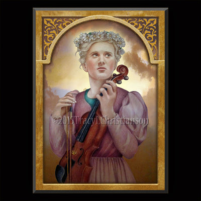 Gift Set Plaque and Holy Card St. Cecilia