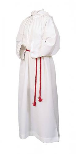 Alb Server Monastic 100% Polyester White