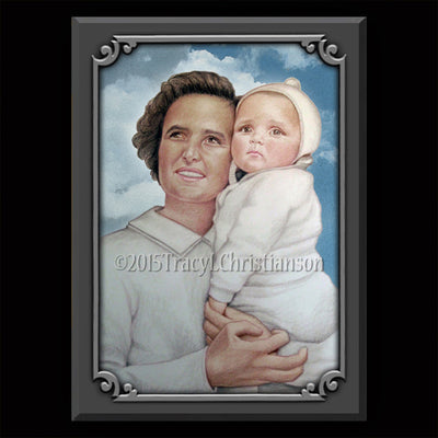 Gift Set Plaque and Holy Card St. Gianna Molla