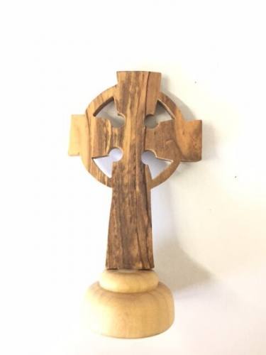 Cross Standing Celtic Olive Wood 3.5 Inch