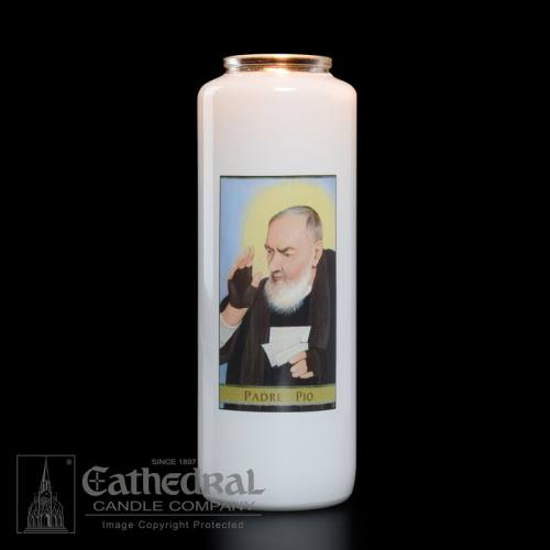 Padre Pio 6 Day Glass Bottle Candle