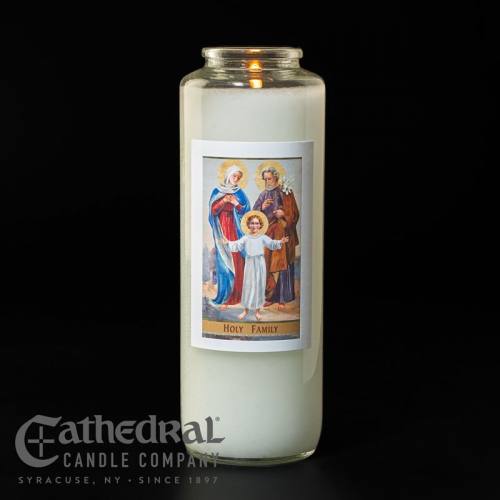 Holy Family 6 Day Glass Bottle Candle