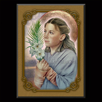 Gift Set Plaque and Holy Card St. Maria Goretti
