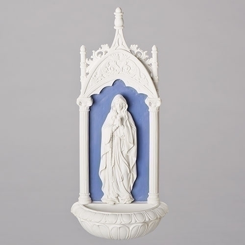 Holy Water Font Mary Our Lady of Lourdes 11-1/2 inch Resin