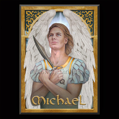 Gift Set Plaque and Holy Card St. Michael the Archangel