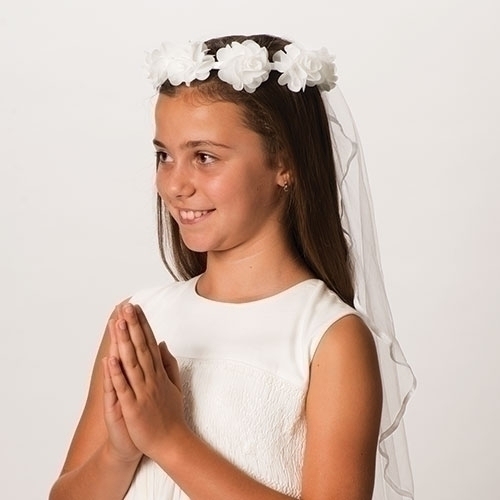 First Communion Veil Emily Wreath Style