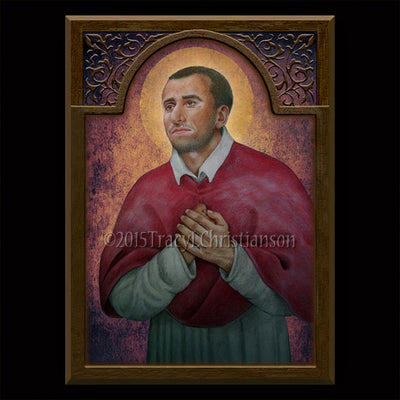 Gift Set Plaque and Holy Card St. Charles Borromeo
