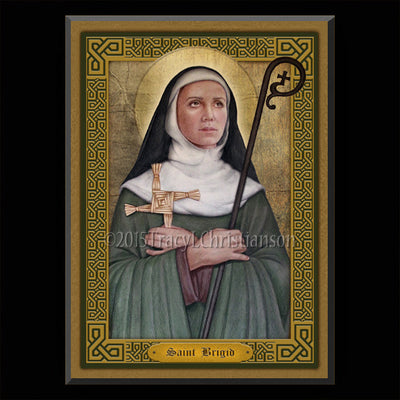 Gift Set Plaque and Holy Card St. Brigid of Ireland