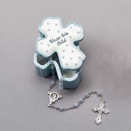 Baptism Rosary Box with Rosary Boy