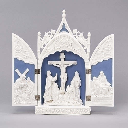 Della Robbia 14" Triptych Crucifixion