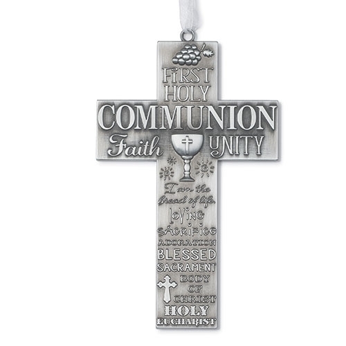 First Communion Cross 7.5" Word