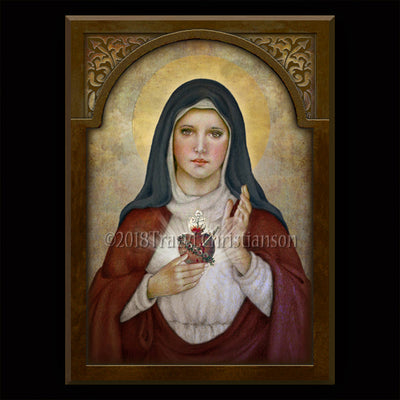 Gift Set Plaque and Holy Card Immaculate Heart of Mary