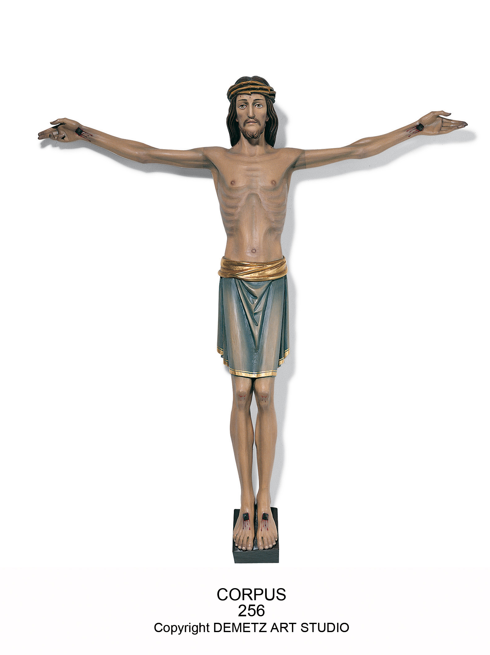 Corpus (Open Eyes) With INRI 48" Linden Wood
