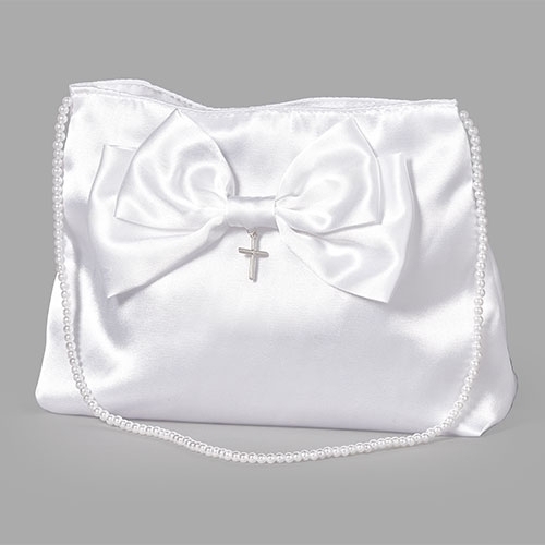 First Communion Purse With Bow 5"