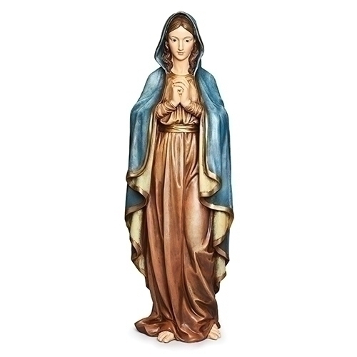 Statue Mary Praying Madonna 37.5 inch Resin Painted
