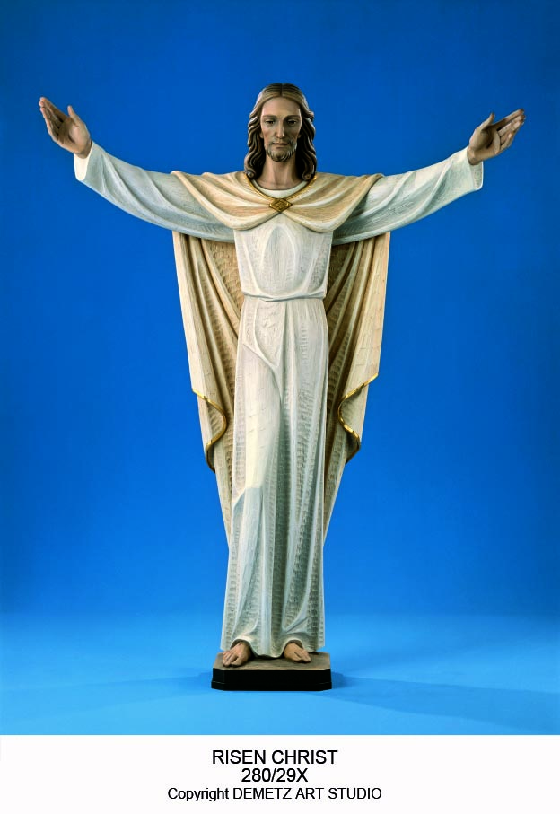Statue Risen Christ - Full Round Figure 36" Linden Wood