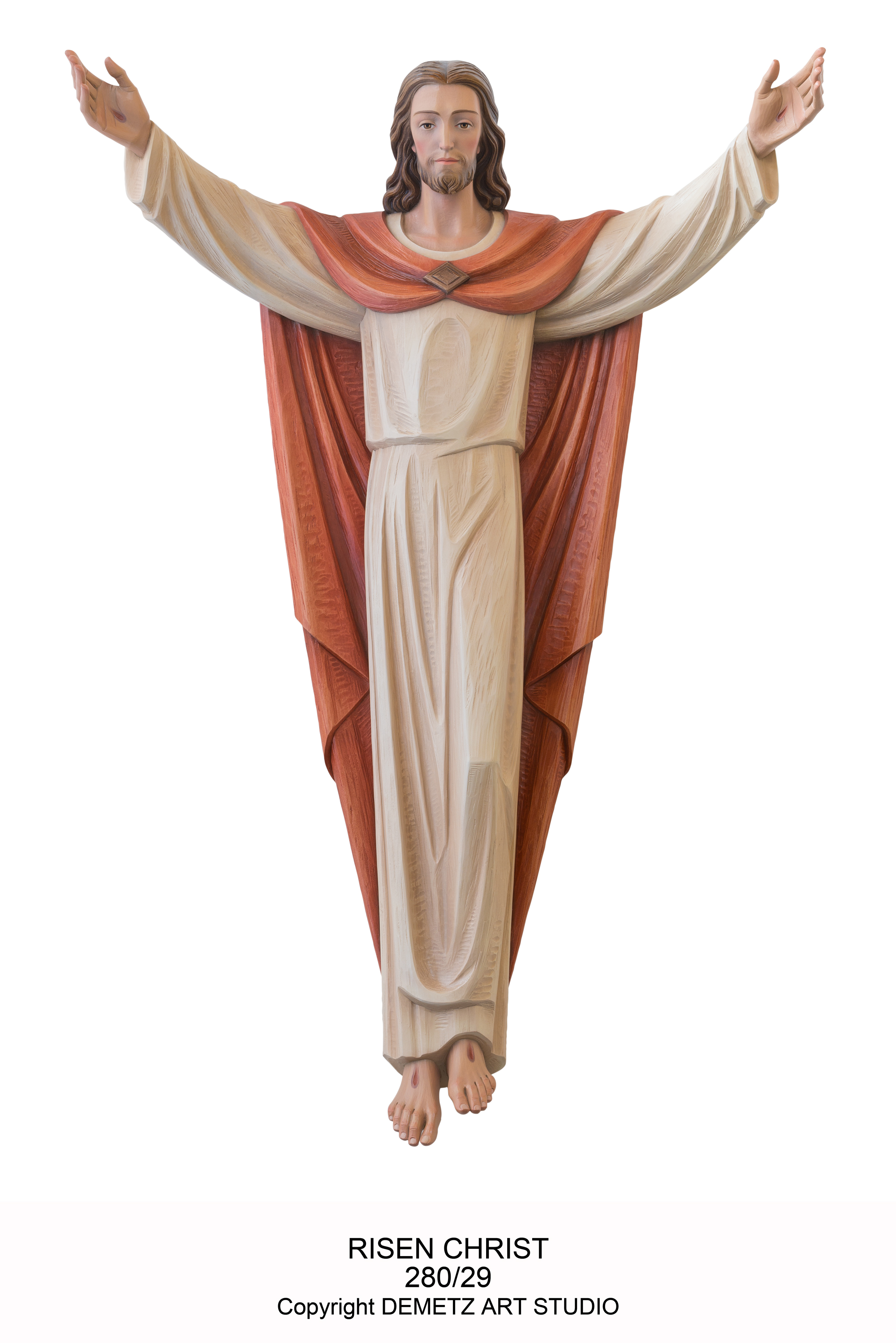 Statue Risen Christ - 3/4 Relief 12" Fiberglass