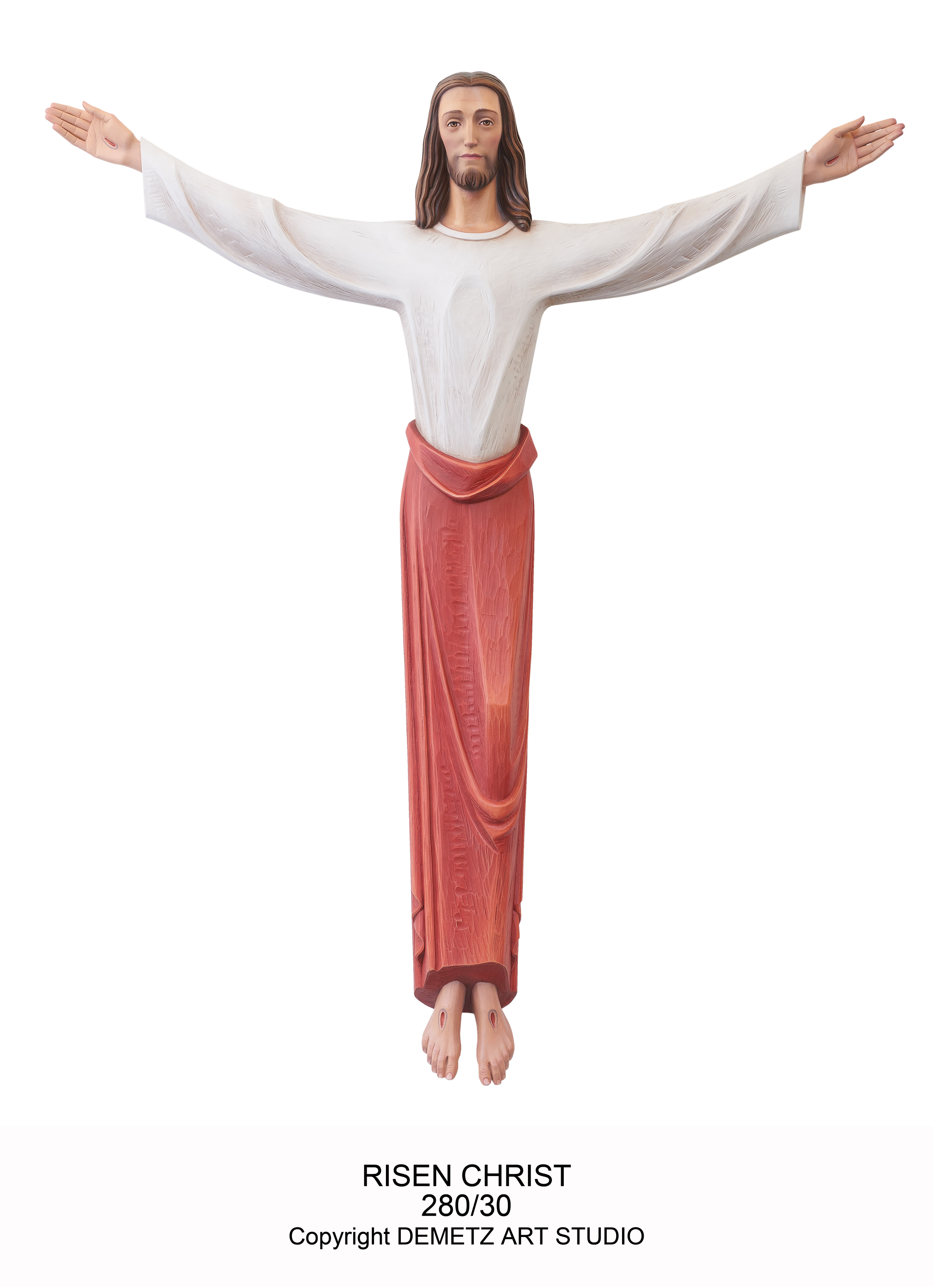 Statue Risen Christ - 3/4 Relief 30" Linden Wood