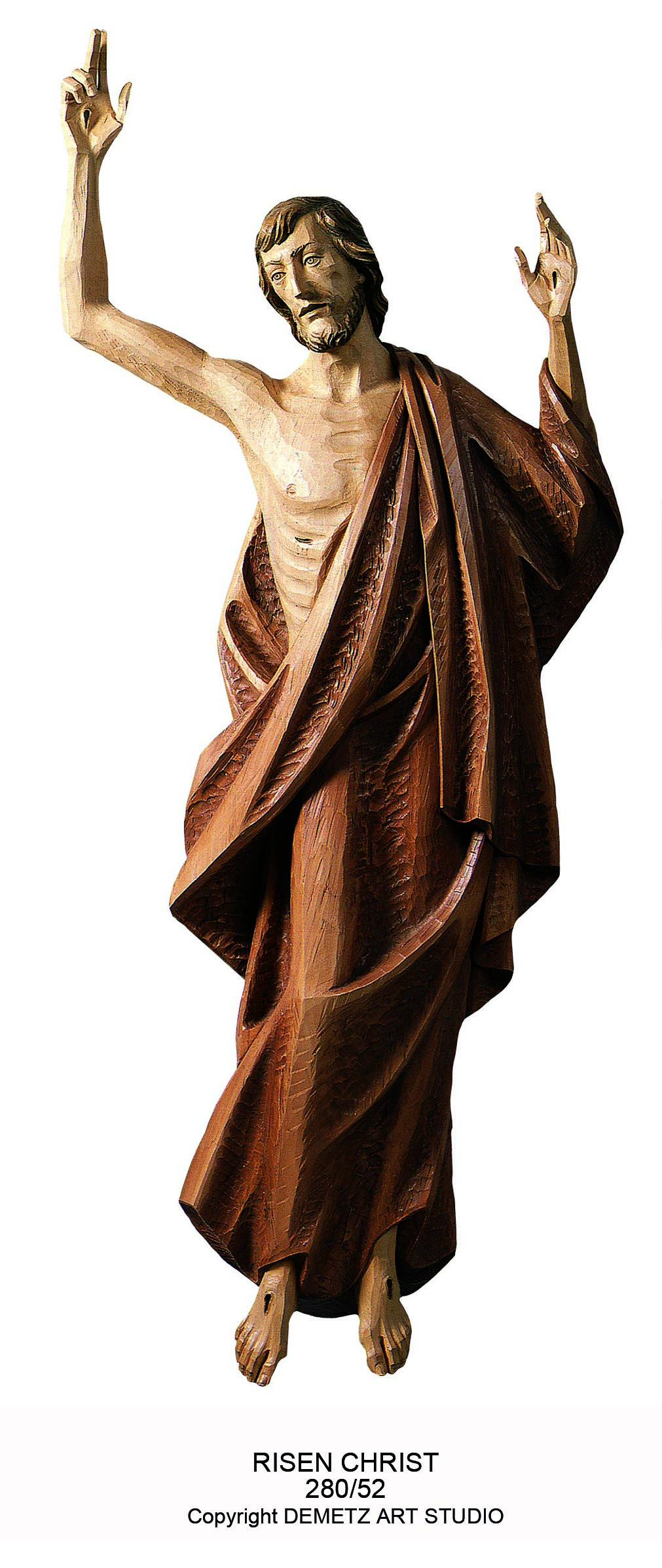 Statue Risen Christ - 3/4 Relief 48" Linden Wood