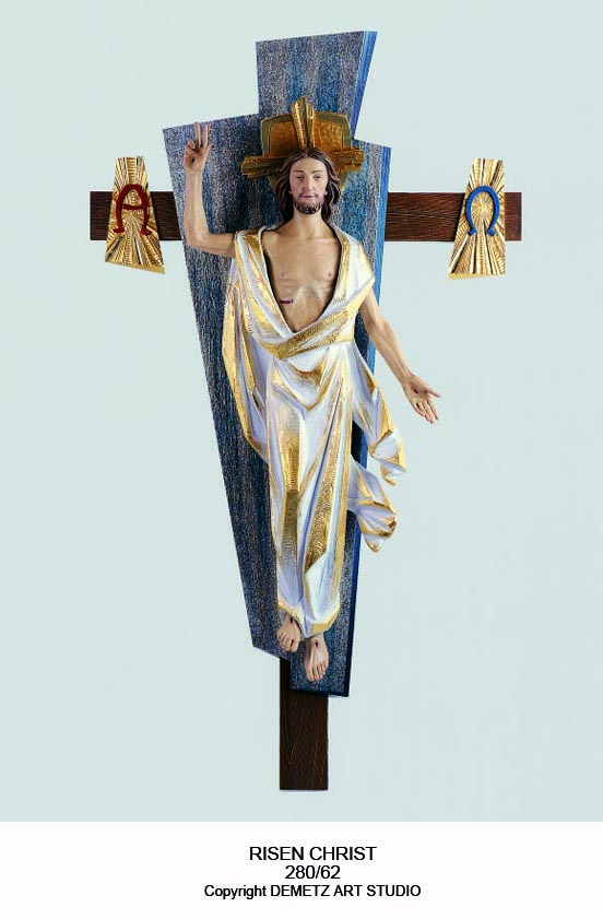 Risen Christ With Halo 48" Corpus Fiberglass