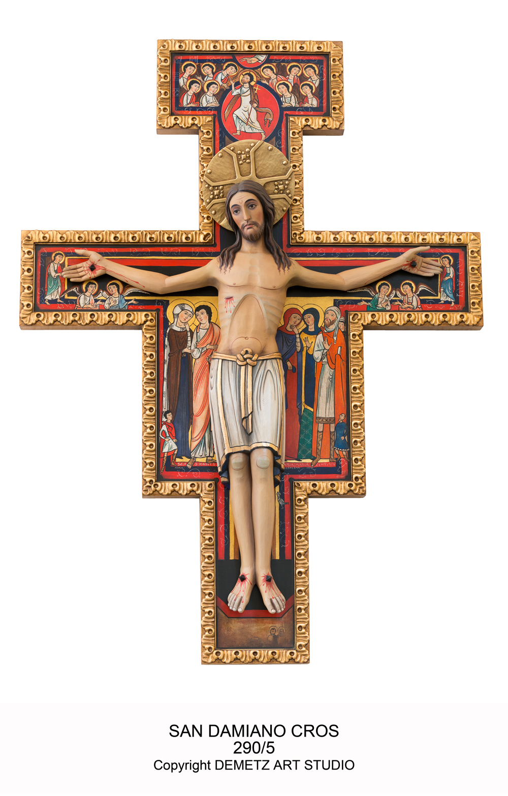 San Damiano Cross 16" Corpus Linden Wood