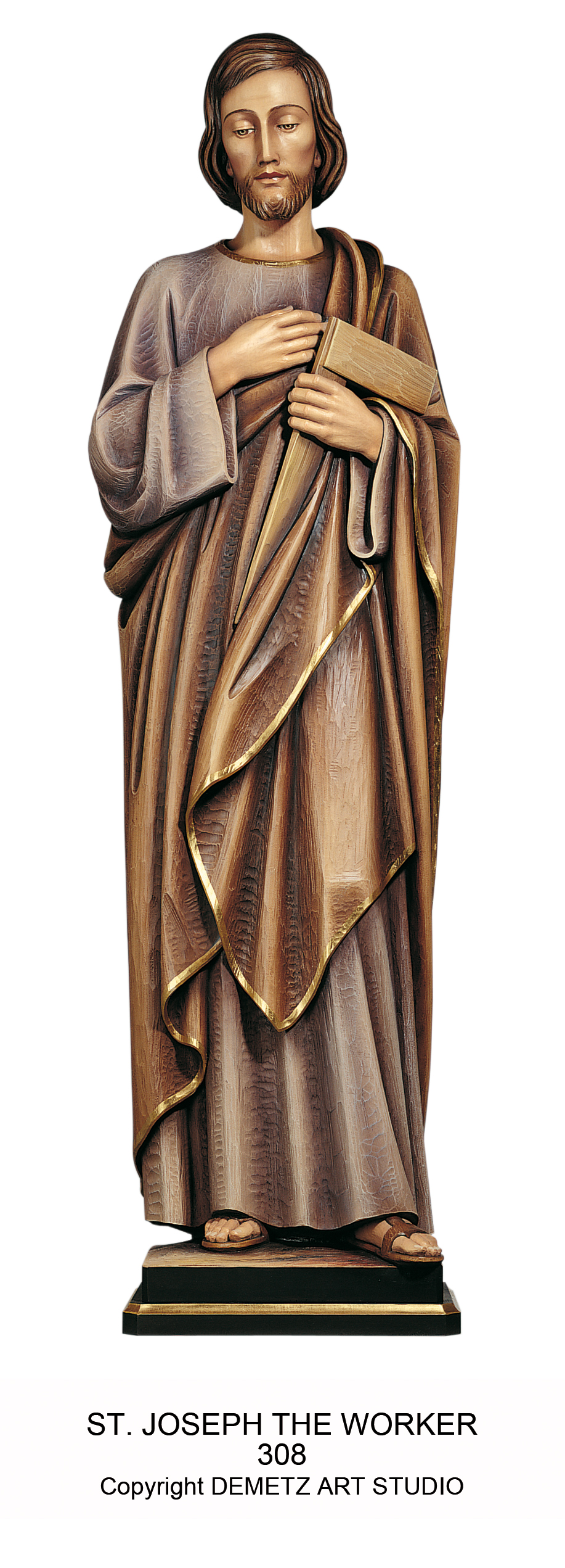 Statue St. Joseph The Worker 30" Linden Wood