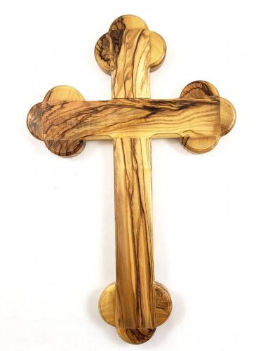 Cross Wall Olive Wood Budded 9.5 Inch