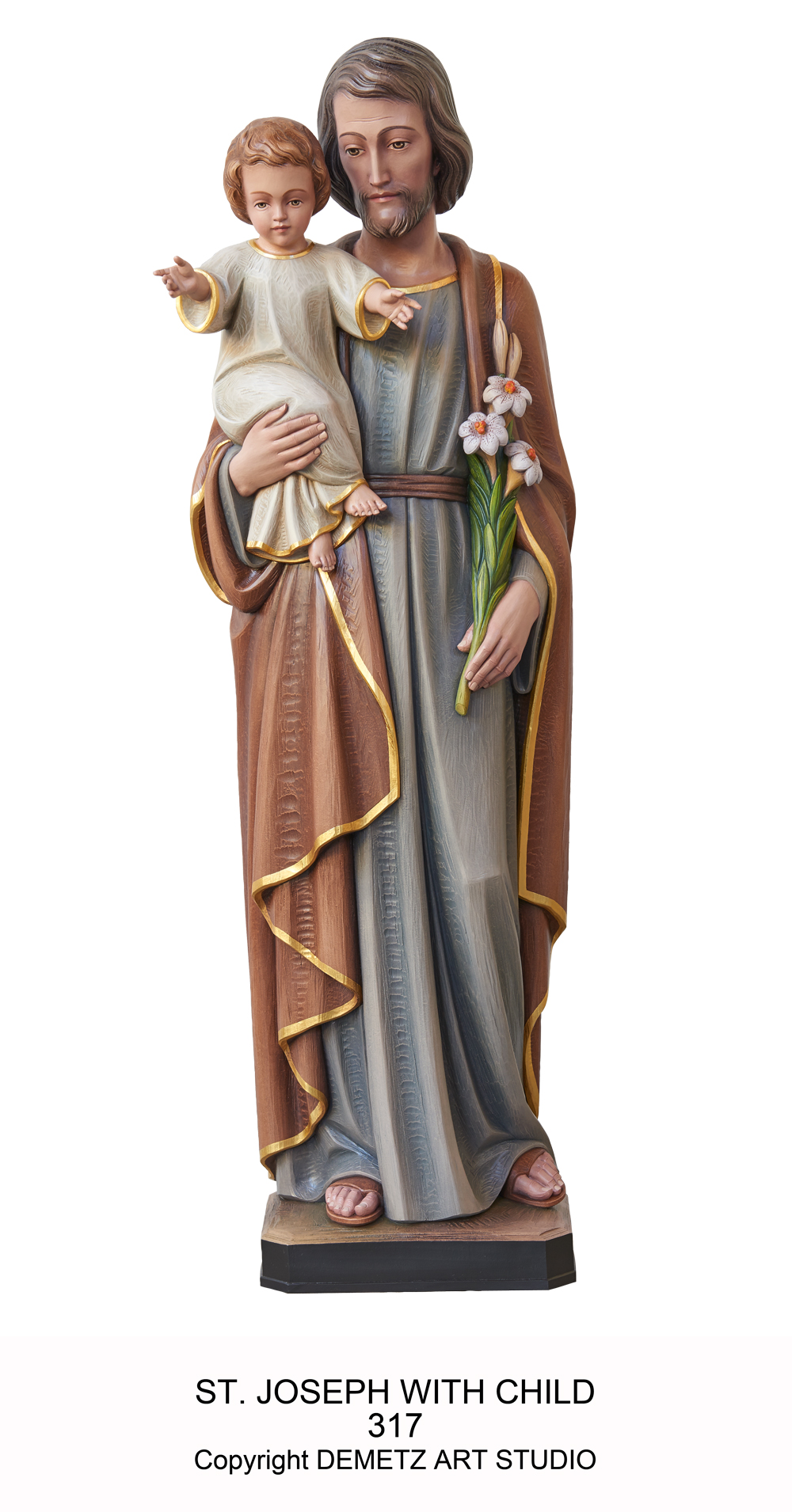 Statue St. Joseph With Child 24" Fiberglass