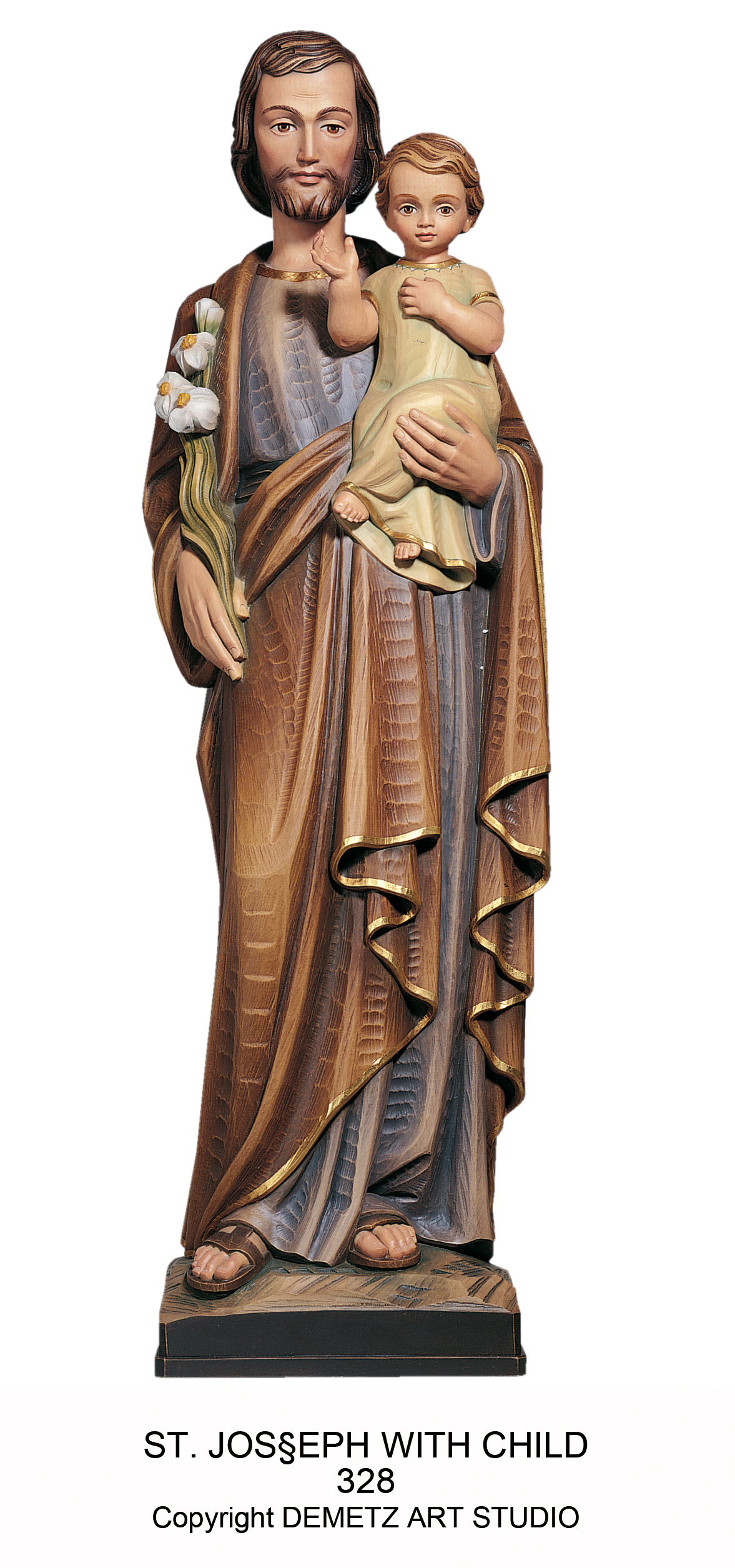 Statue St. Joseph With Child 24" Fiberglass