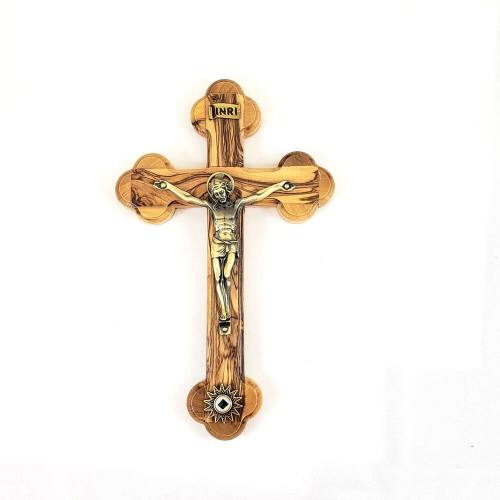 Crucifix Wall Olive Wood With Relic 5.5 Inch