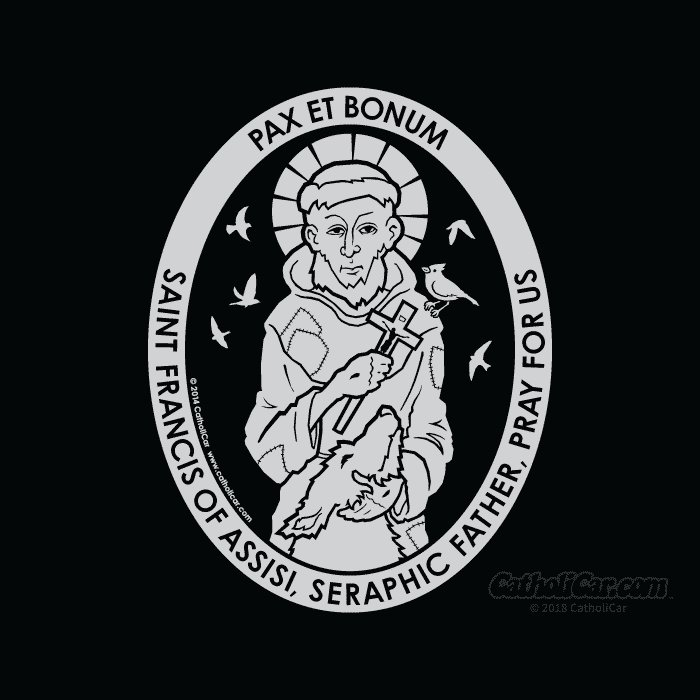 Auto Decal St Francis Silver