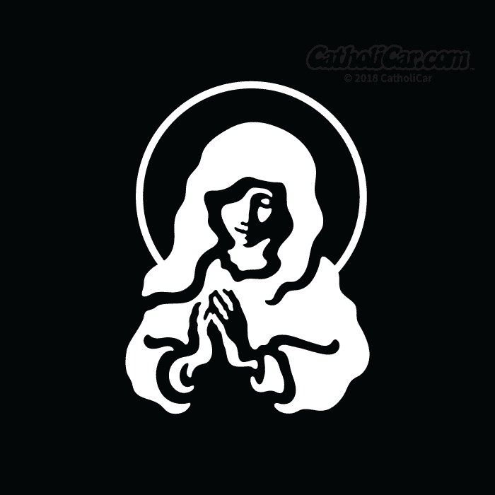 Auto Decal Praying Virgin