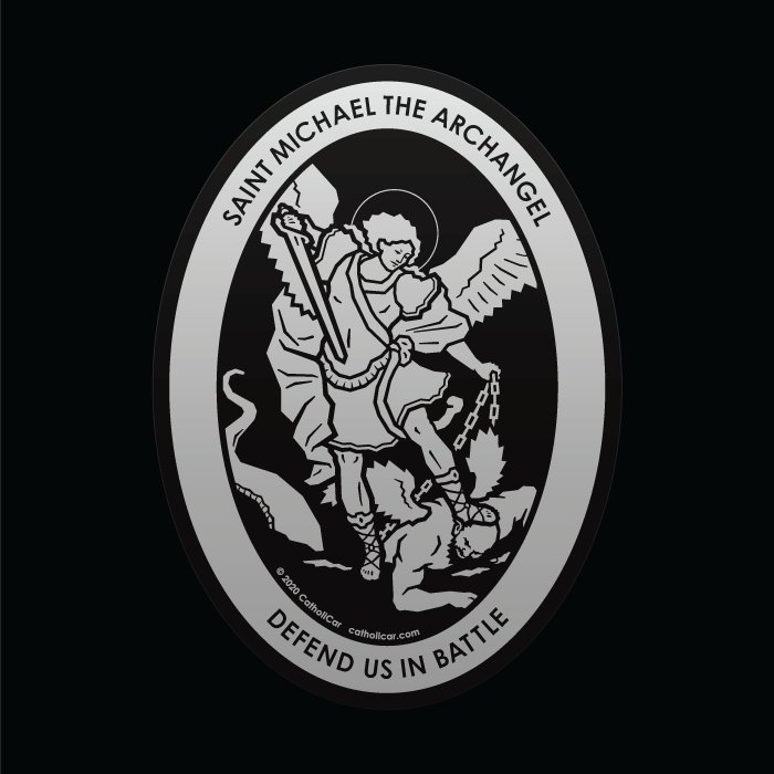 Auto Decal St Michael Silver