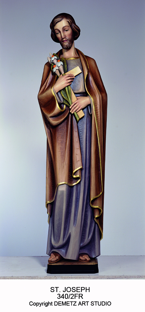 Statue St. Joseph  - Full Round Figure 36" Linden Wood
