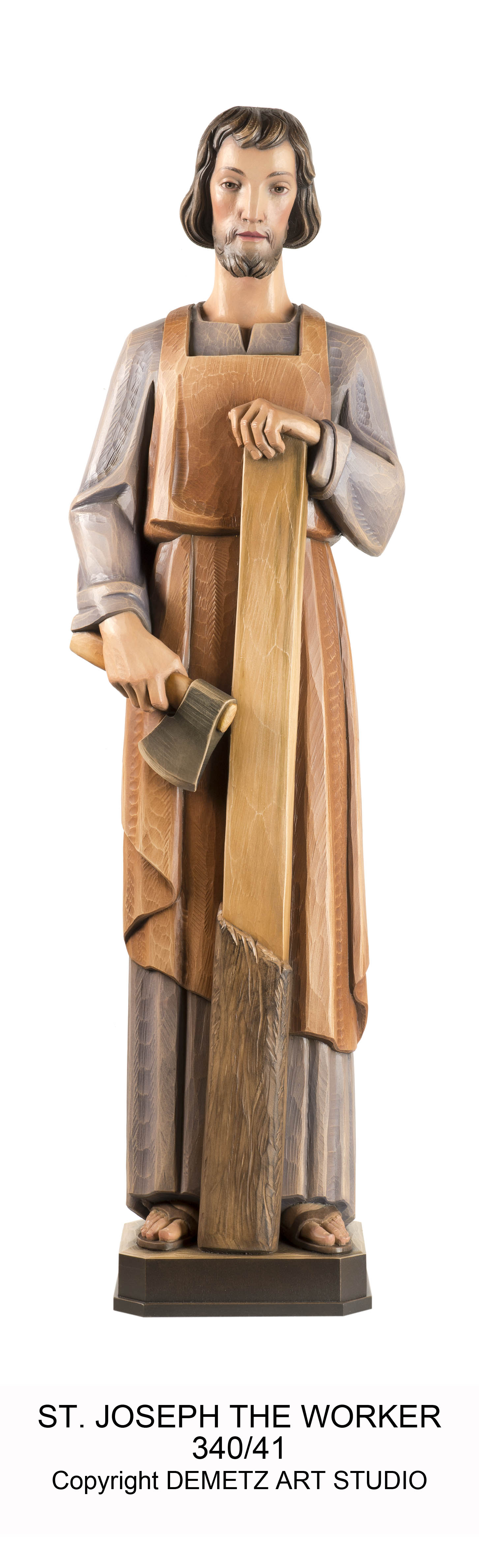 Statue St. Joseph The Worker 36" Linden Wood