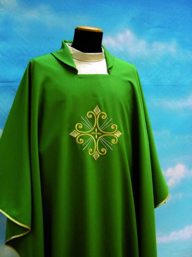 Chasuble Machine Washable Primavera Fabric Decorated Cross