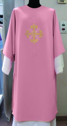 Dalmatic Machine Washable Primavera Fabric Decorated Cross