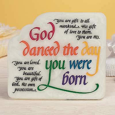 Desk Plaque "God Danced" Graphic Image