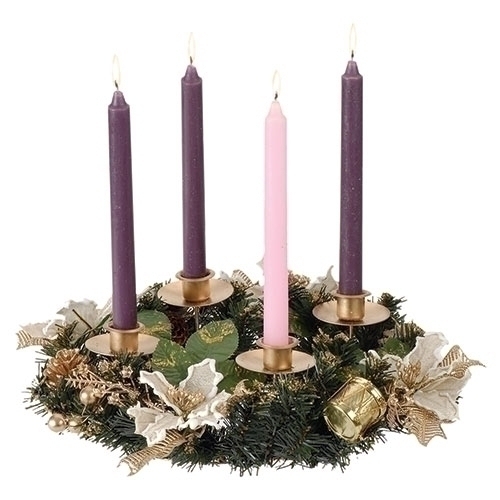 Advent Wreath Ivory Poinsettia 14 Inches
