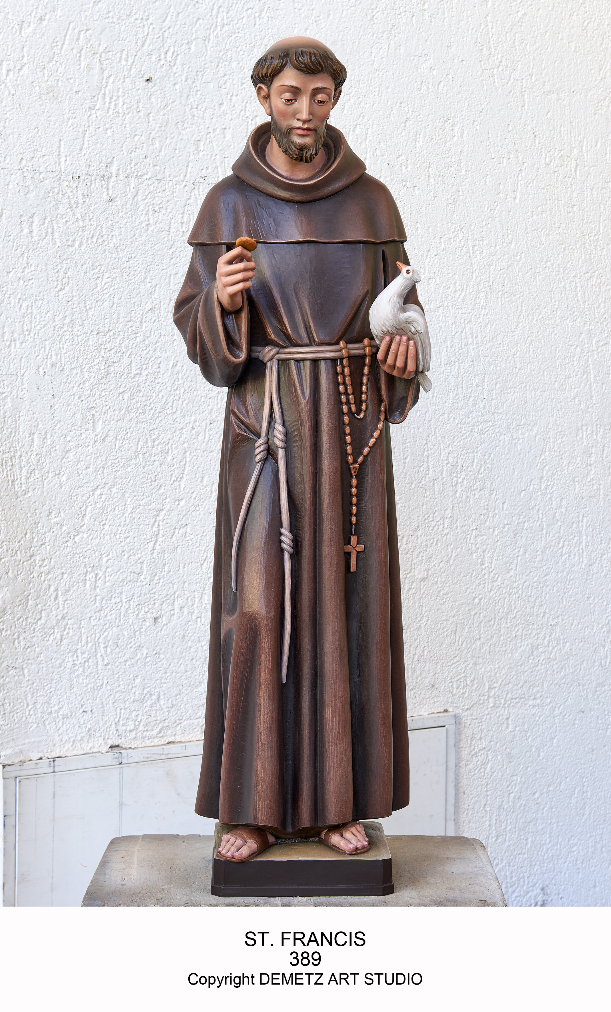 Statue St. Francis Of Assisi 48" Linden Wood