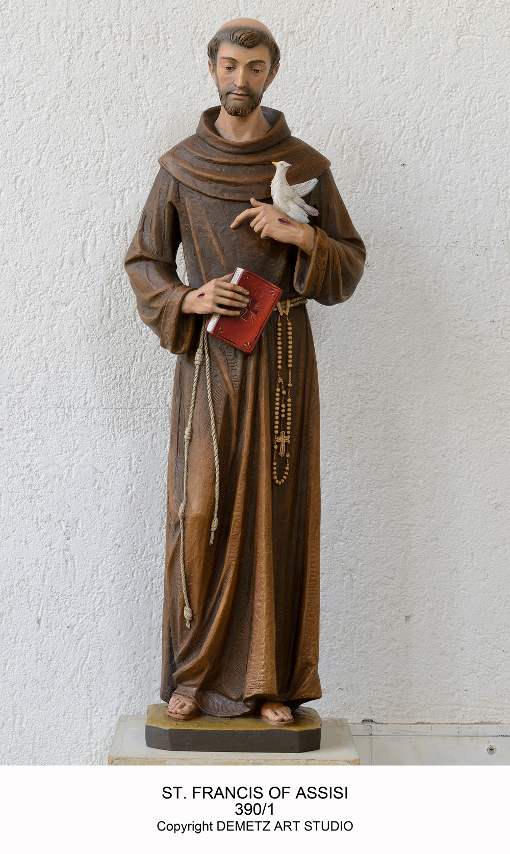 Statue St. Francis Of Assisi 48" Linden Wood