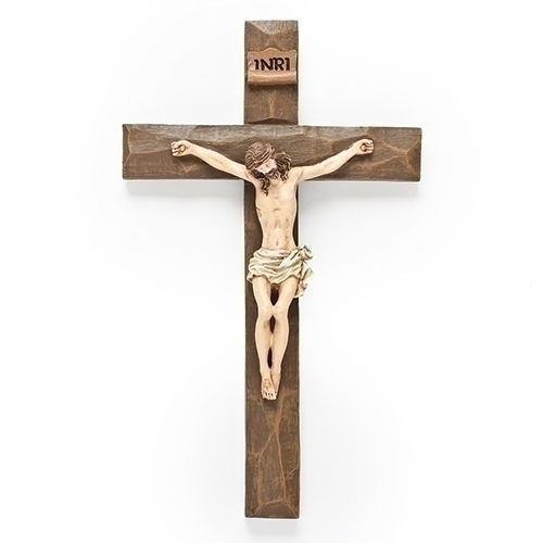Crucifix Wall 8" Textured Driftwood