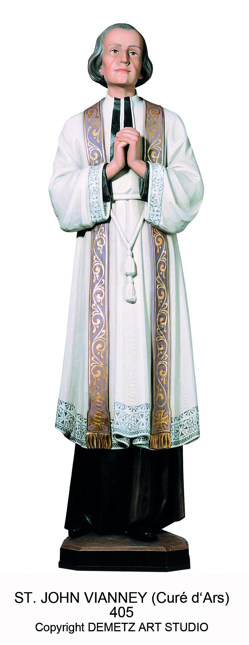 Statue St. John Vianney (Cure D'Ars) 36" Linden Wood