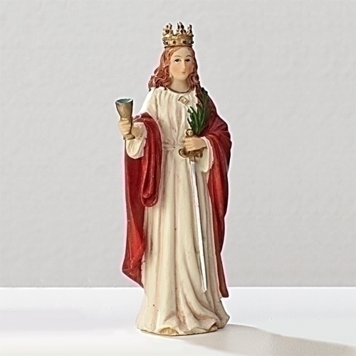 Statue St. Barbara 3.5 inch Resin Painted Boxed