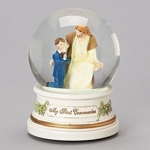 First Communion Glitter Dome Musical Boy Lord's Prayer