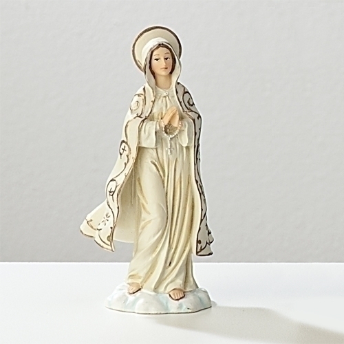 Statue Mary Our Lady Fatima 3.5 inch Resin Painted Boxed