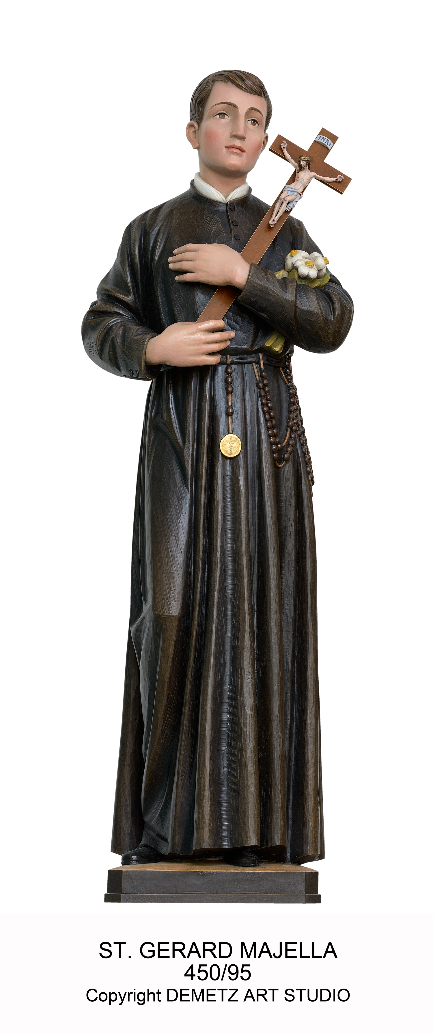 Statue St. Gerard Majella 30" Linden Wood